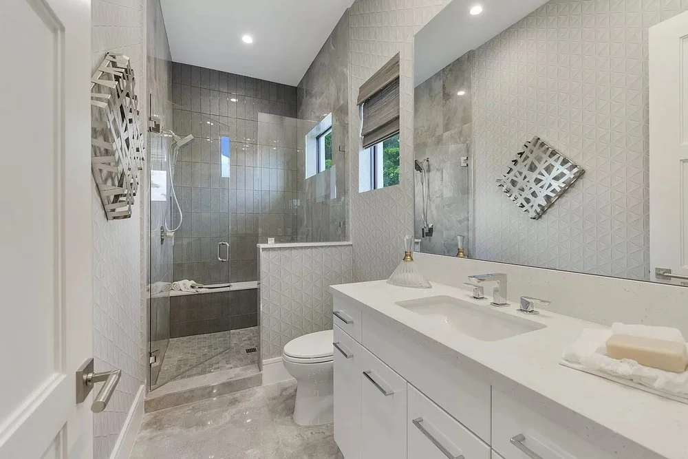 Contemporary Elegance Bathroom Remodel, West Hills, CA, by KM Builders