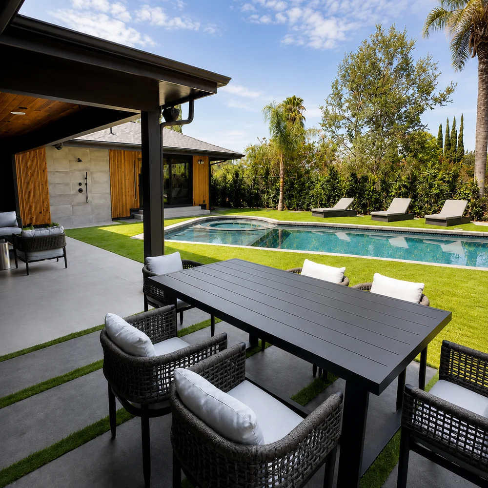 Luxury Backyard Remodel With Pool & Outdoor Kitchen, Encino, CA, by KM Builders
