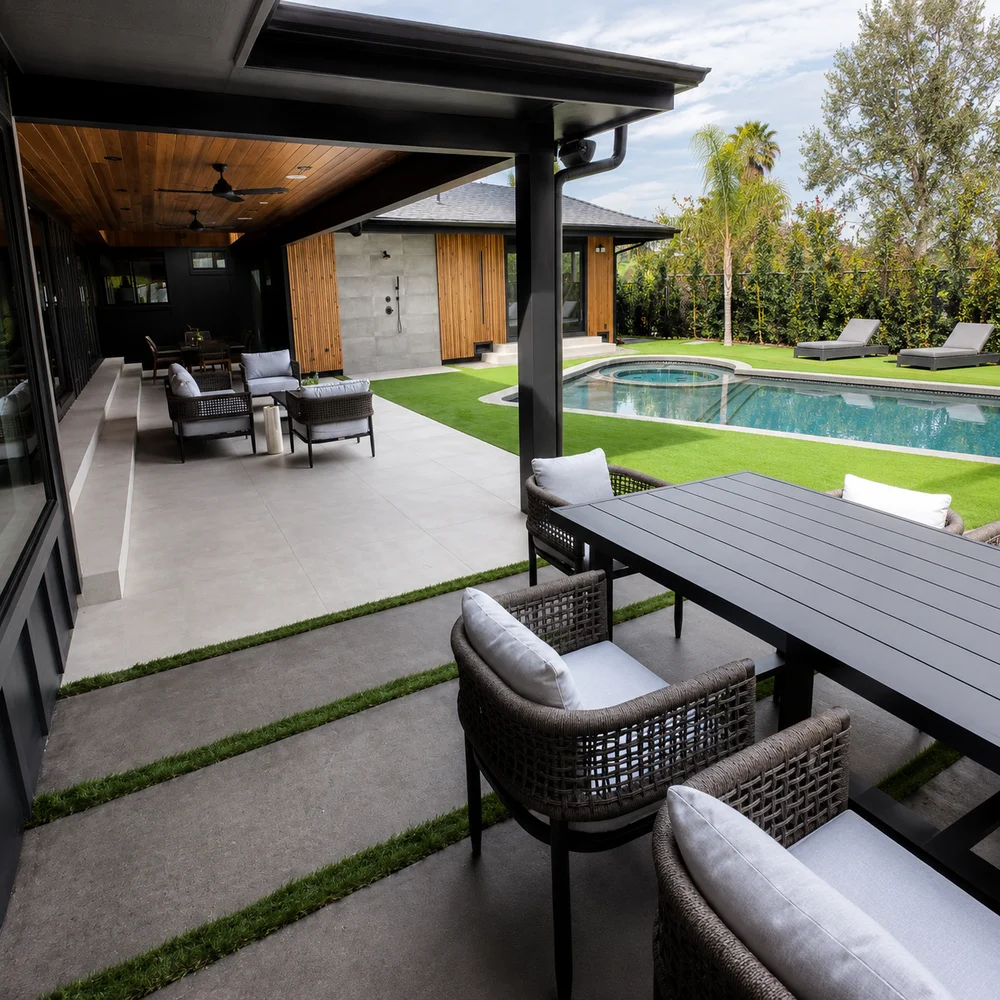 Luxury Backyard Remodel With Pool & Outdoor Kitchen, Encino, CA, by KM Builders