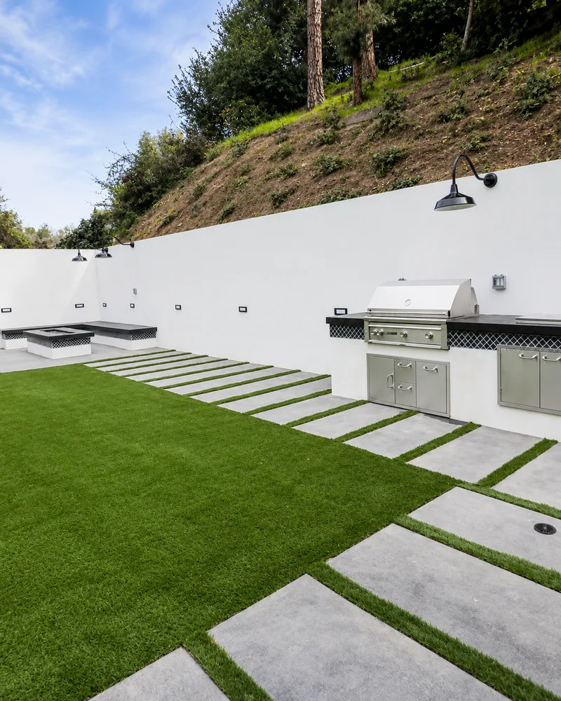 Luxury Backyard Remodel With Pool & Outdoor Kitchen, Encino, CA, by KM Builders