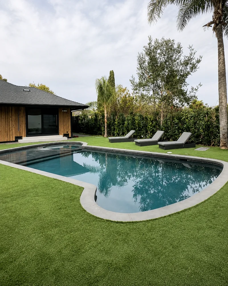 Luxury Backyard Remodel With Pool & Outdoor Kitchen, Encino, CA, by KM Builders