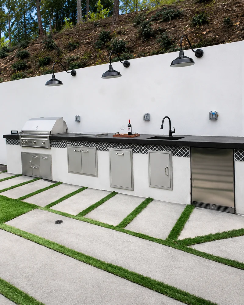Luxury Backyard Remodel With Pool & Outdoor Kitchen, Encino, CA, by KM Builders